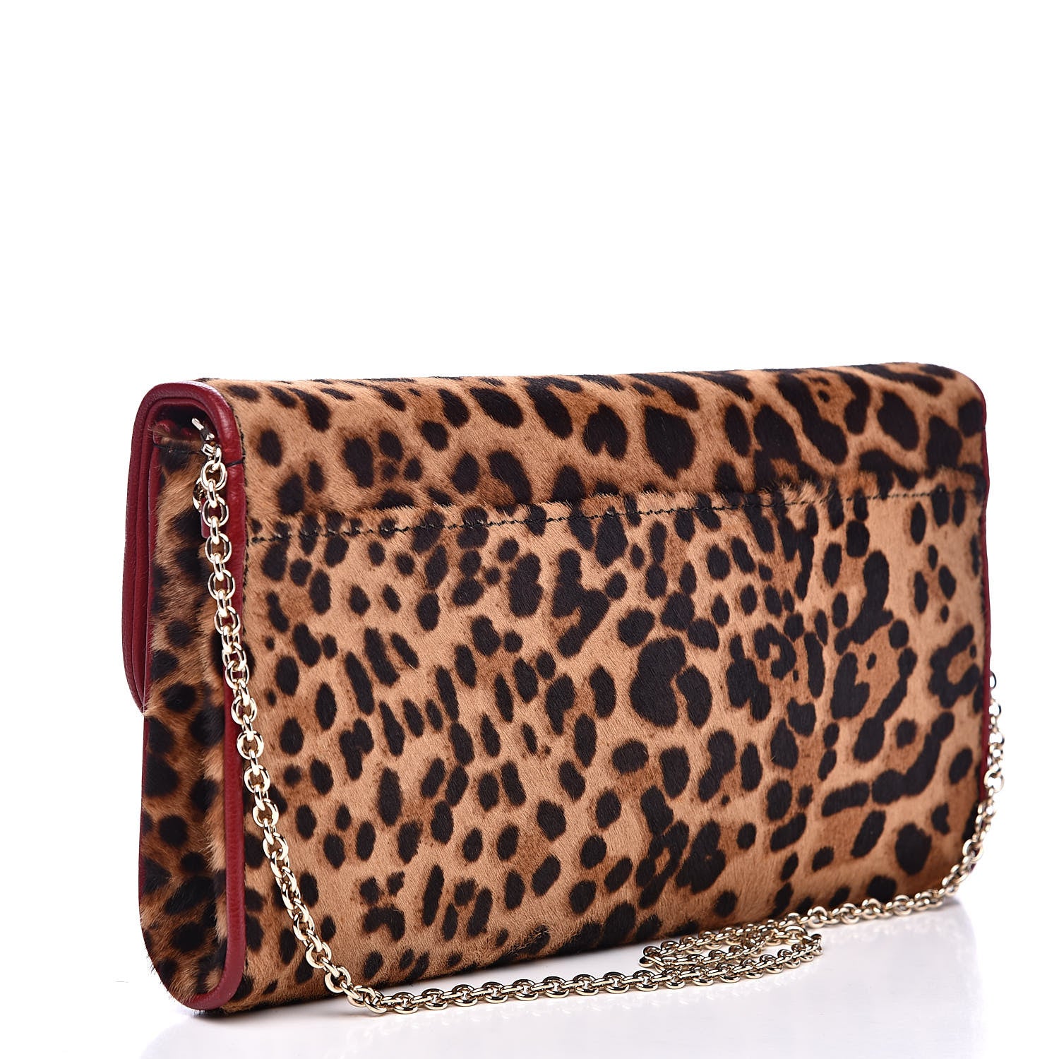 Christian Louboutin Pony Hair Leopard Print Riviera Clutch 3 of 9