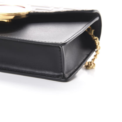 Fendi Vitello Liberty F is Fendi Bi-Color FF 1974 Embossed Envelope Belt Bag Maya Black 9 of 9