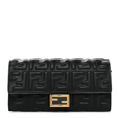 Fendi Nappa Matisse FF Embossed Continental Wallet Black 1 of 8