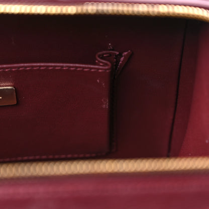 Chanel Calfskin Quilted Studded Square Vanity Case Burgundy 10 of 12