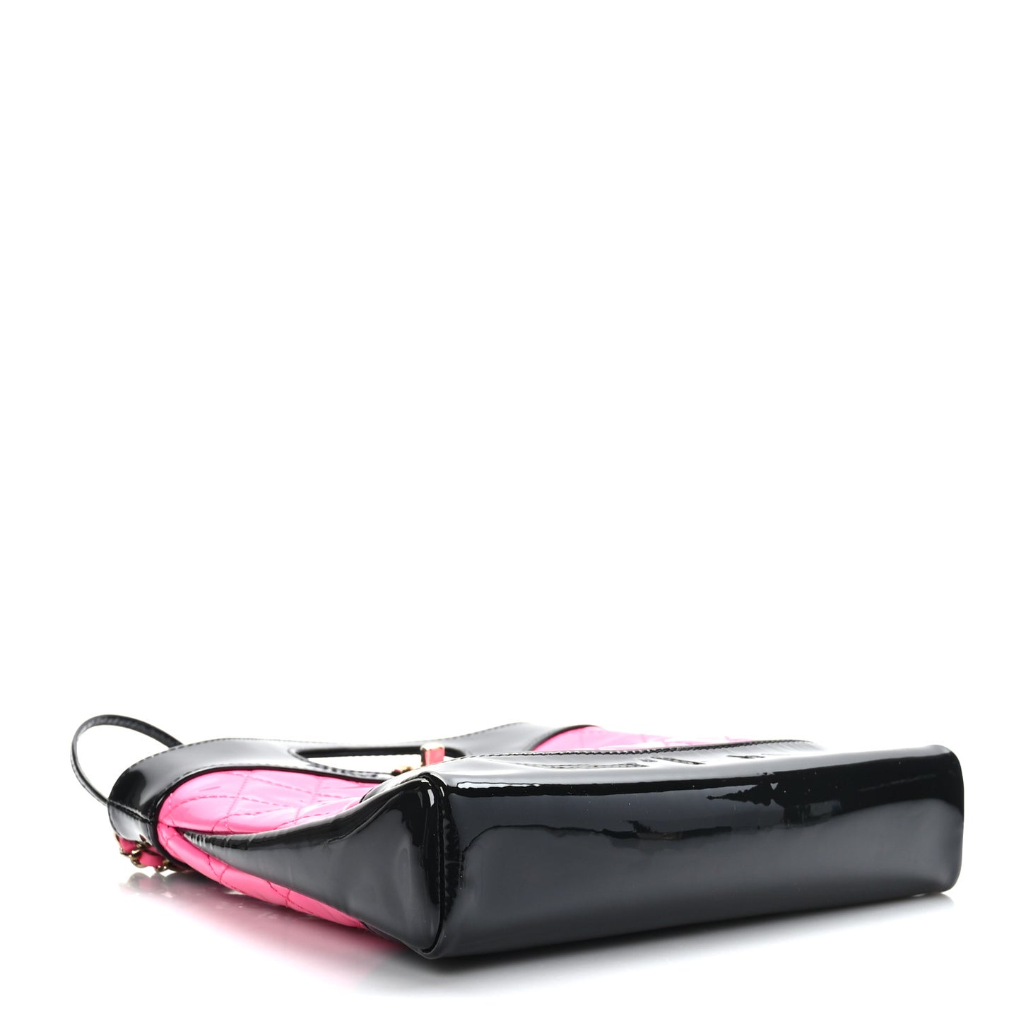 Patent Calfskin Quilted Mini 31 Shopping Bag Pink Black