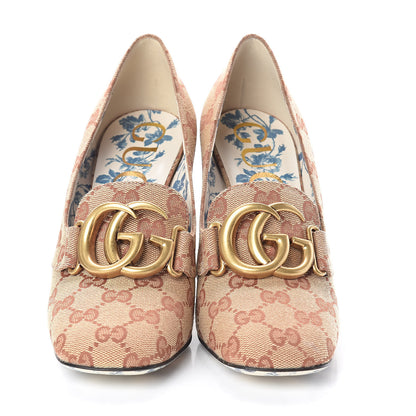 Gucci Monogram GG Victoire 95mm Loafer Pumps 36 Beige Ruggine 2 of 8