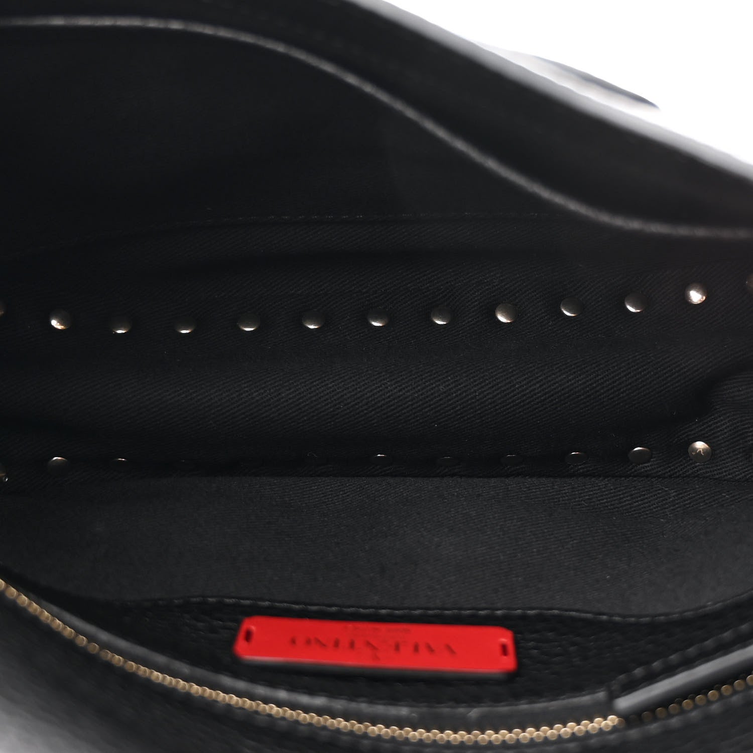 Valentino Garavani Grained Calfskin Rockstud Saddle Bag Black 5 of 11