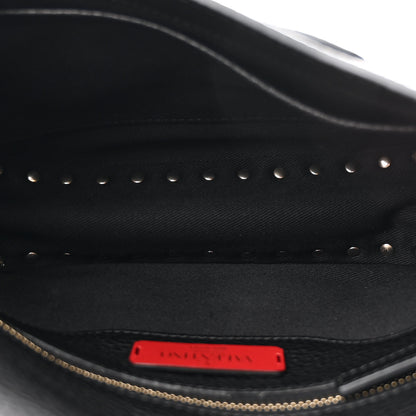 Valentino Garavani Grained Calfskin Rockstud Saddle Bag Black 5 of 11