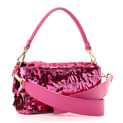Fendi Sequin Paillettes Vitello Grace Sex and the City Baguette Ciclamino Pilar 3 of 9