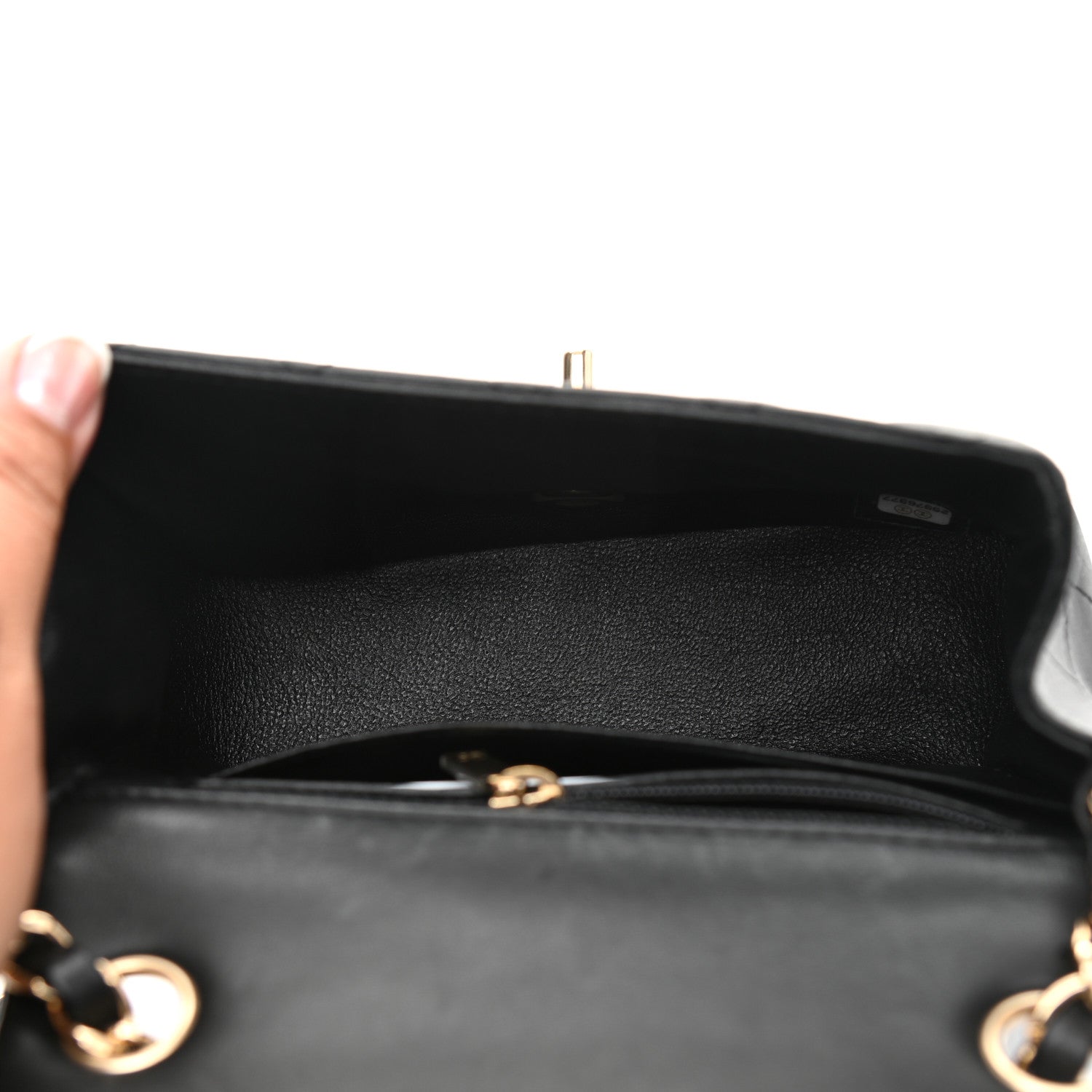 Chanel Lambskin Quilted Mini Square Flap Black 5 of 9