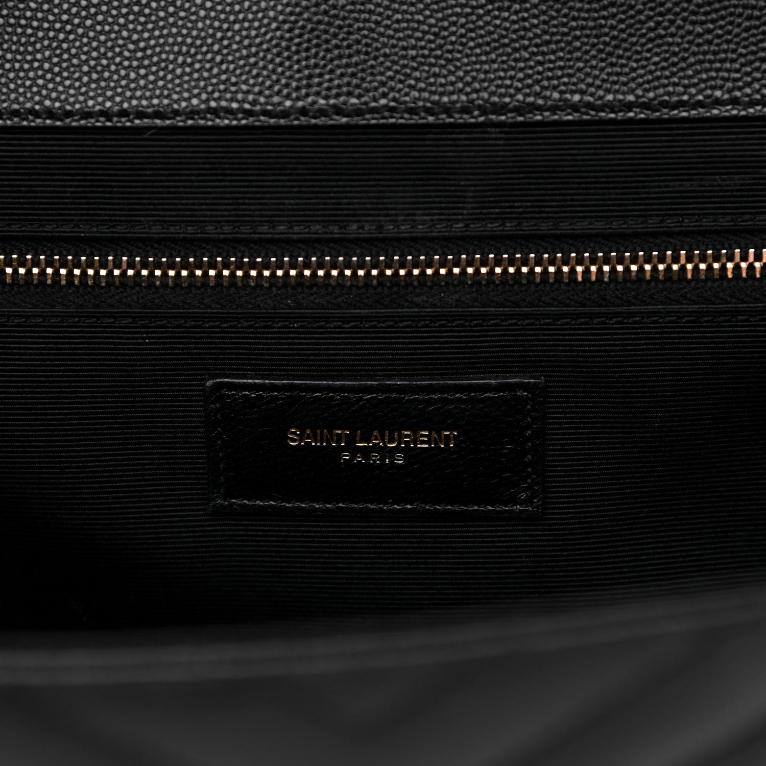 Saint Laurent Grain De Poudre Matelasse Chevron Large Monogram Satchel Black 6 of 13