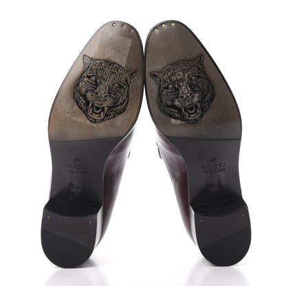 Gucci Goatskin Mens Chain Mid Heel Loafers 8.5 Burgundy 6 of 9
