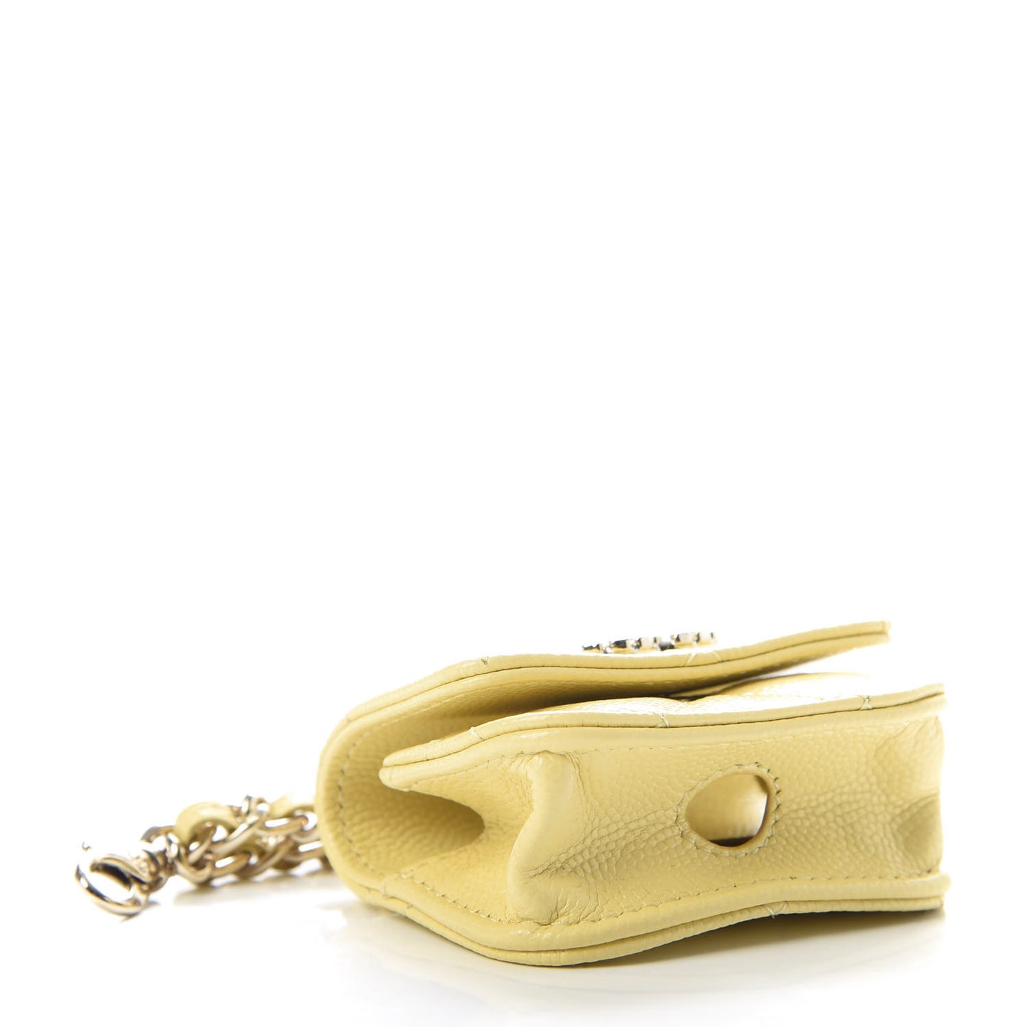 Caviar Quilted Crystal CC Airpods Pro Case Yellow