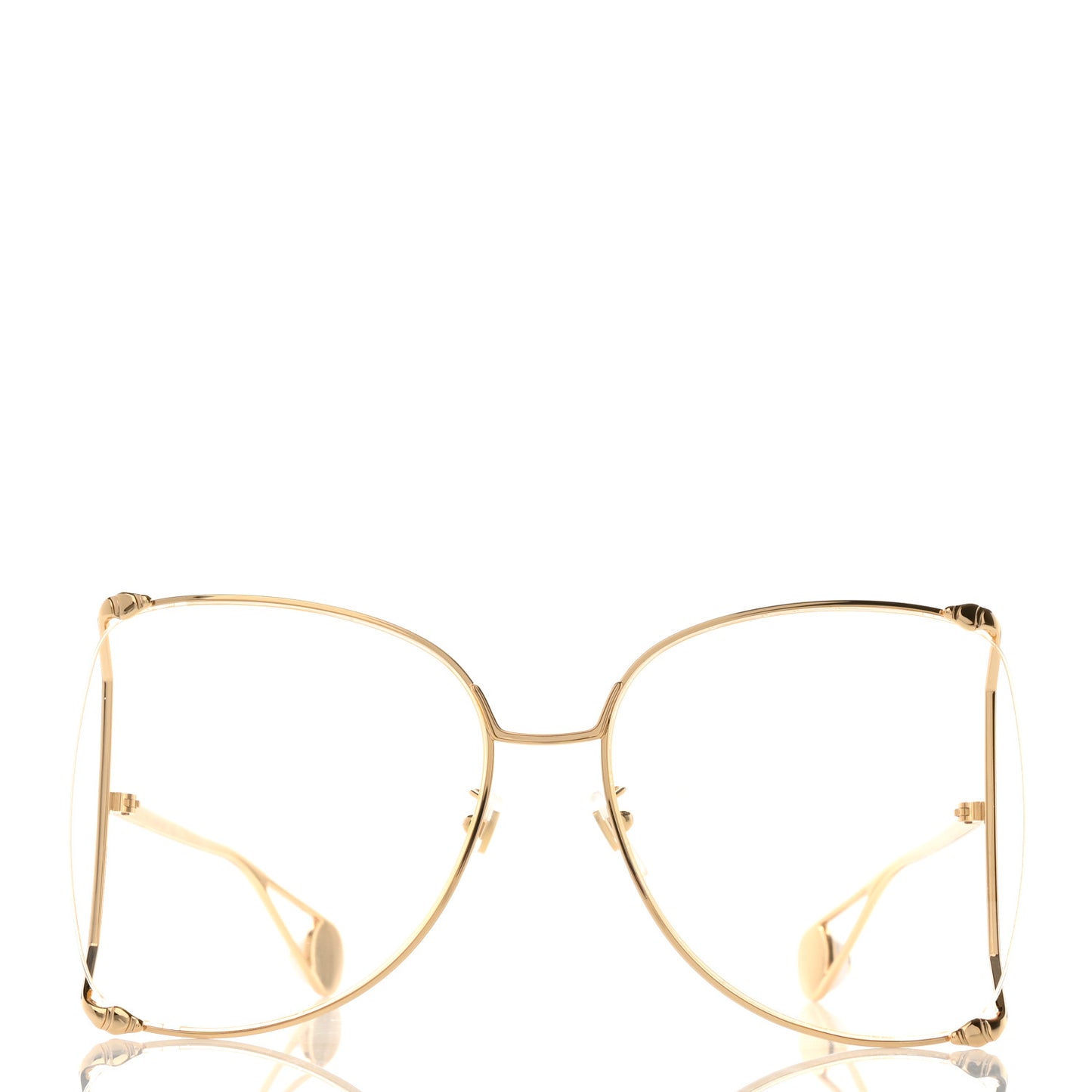 Metal Oversized Round Sunglasses GG0252S Gold