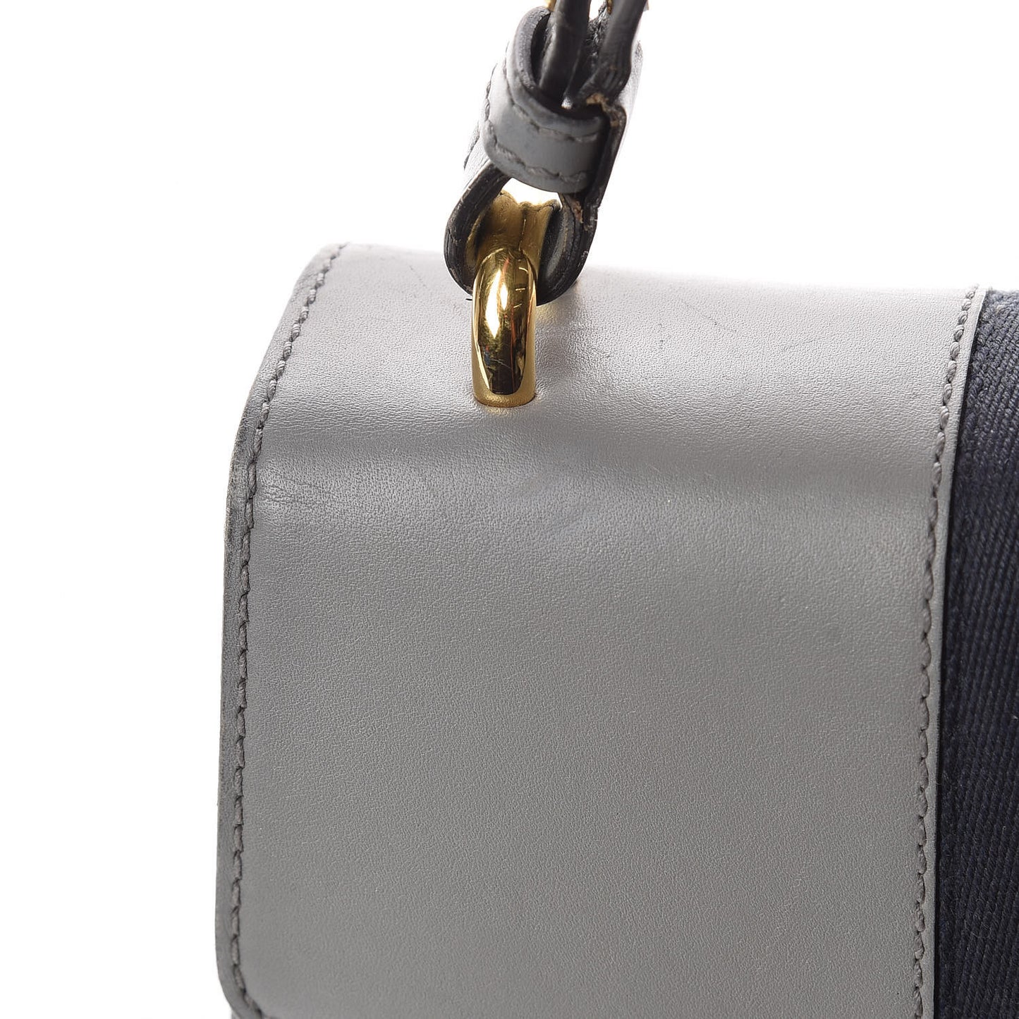 Calfskin Small Sylvie Shoulder Bag Deep Grey