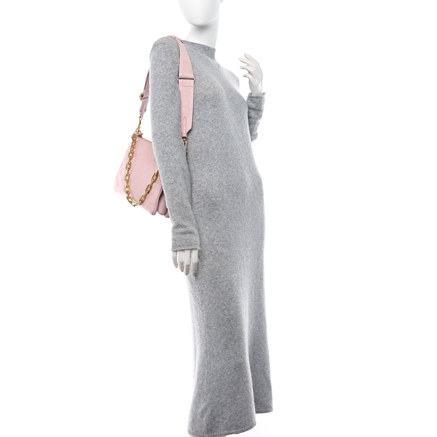 LOUIS VUITTON Lambskin Embossed Monogram Coussin PM Rose