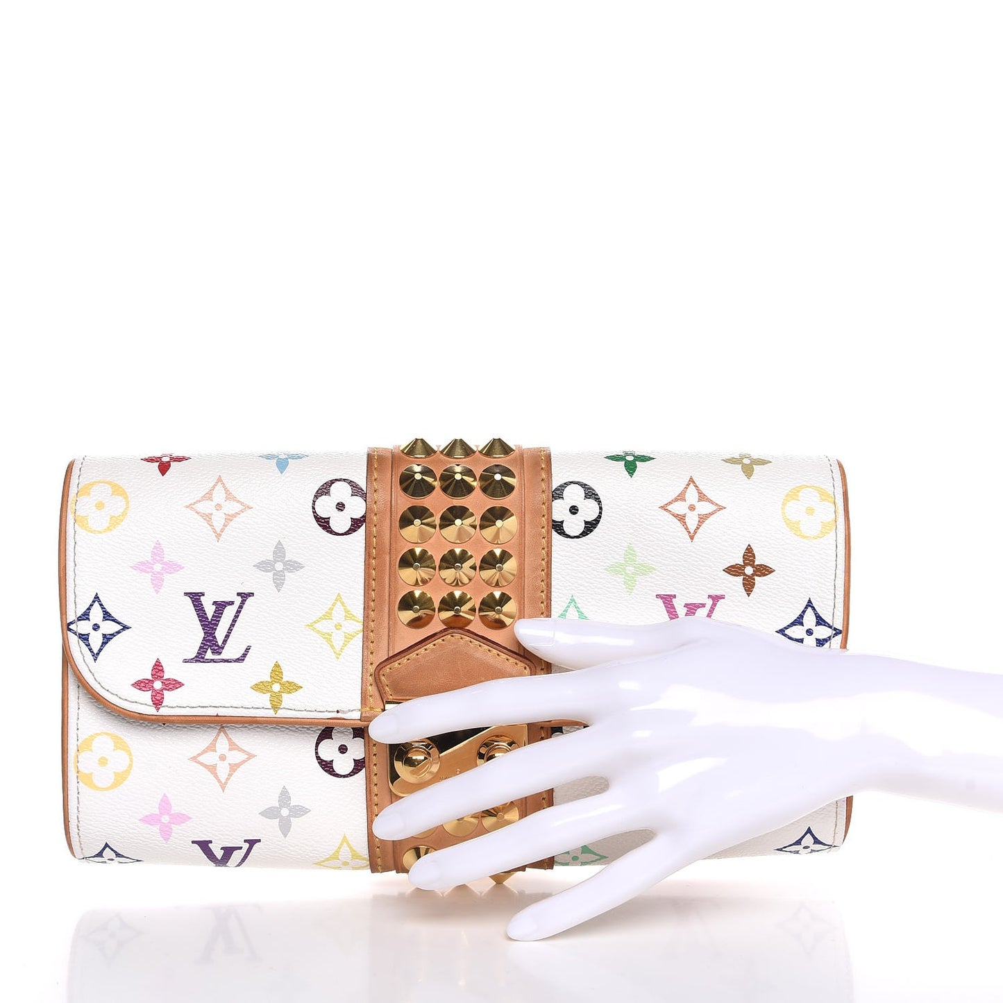 Monogram Multicolor Courtney Clutch White