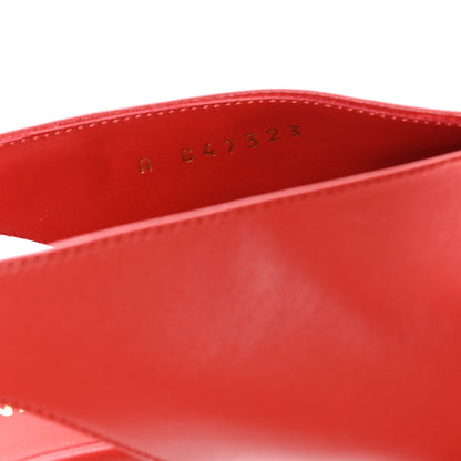 Chanel Lambskin Patent Calfskin Cap Toe CC Slingback Pumps 38 Red Black 9 of 10