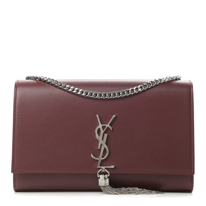 Saint Laurent Smooth Calfskin Medium Classic Monogram Kate Tassel Satchel Rouge Legion 1 of 12