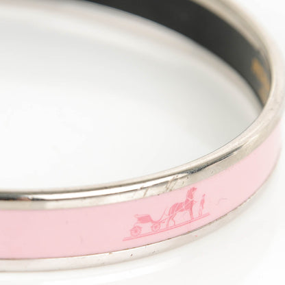 Hermes Enamel Printed Narrow Caleche Bracelet 70 Rose Dragee 5 of 5