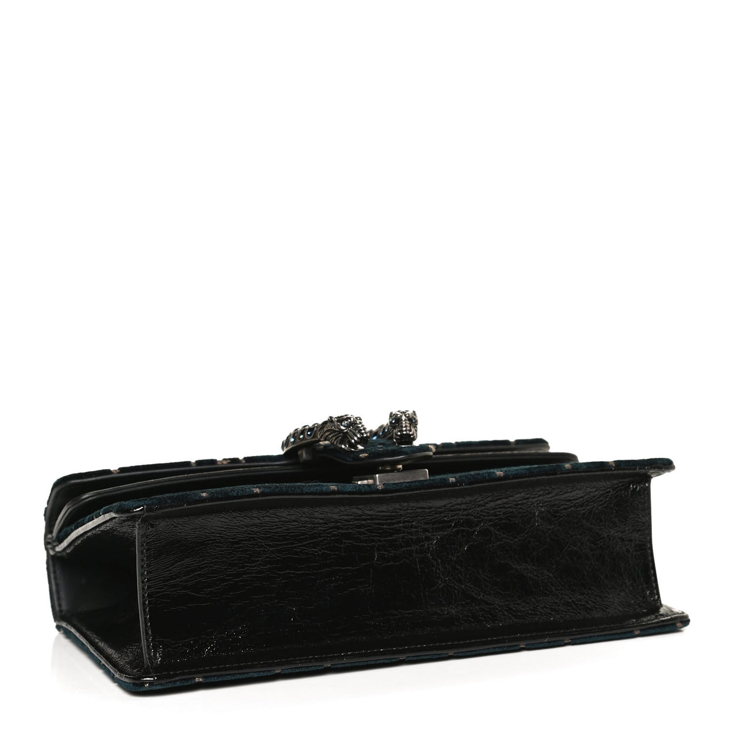 Velvet Skipper Crystal GG Monogram Small Dionysus Shoulder Bag Blue Beige Black