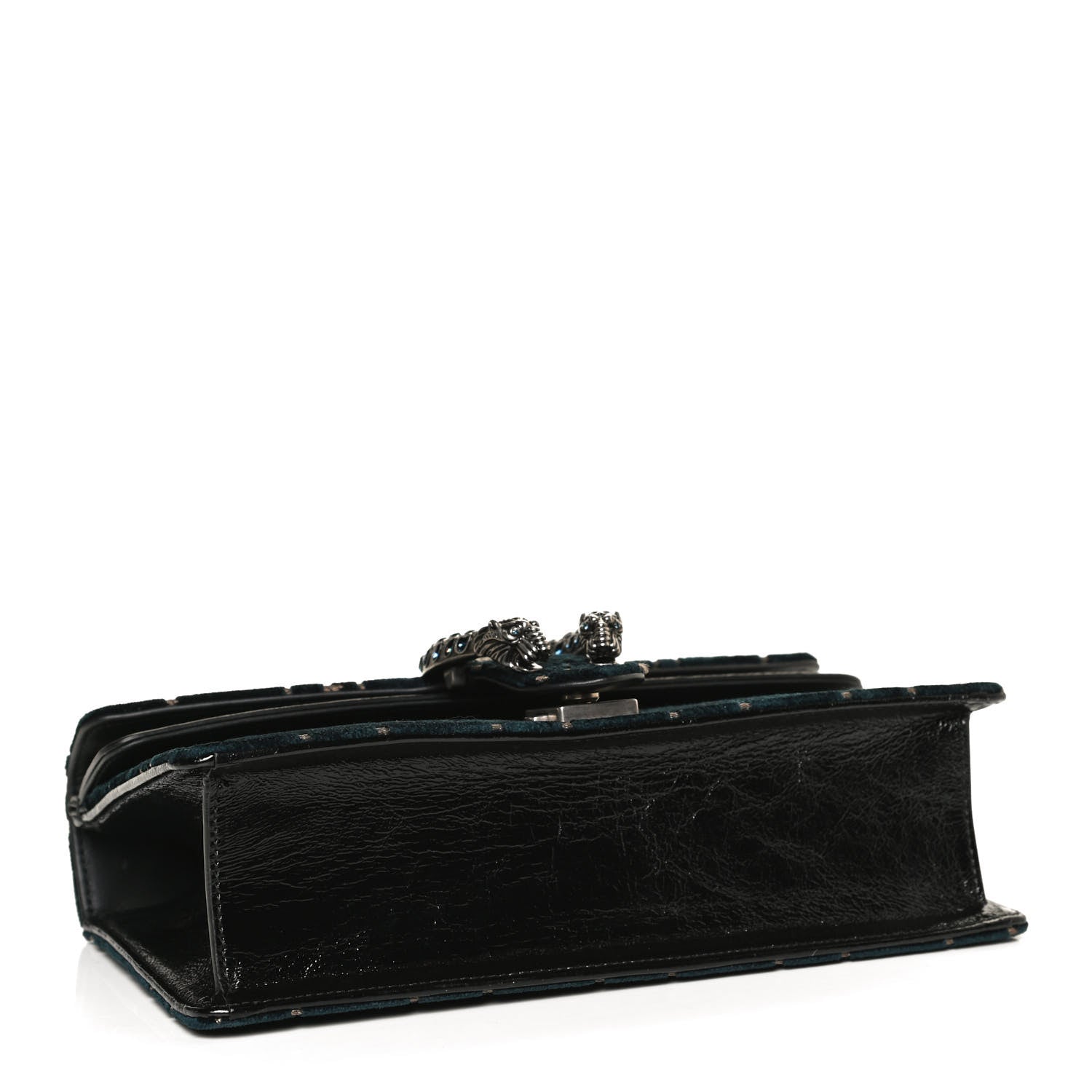 Gucci Velvet Skipper Crystal GG Monogram Small Dionysus Shoulder Bag Blue Beige Black 4 of 11