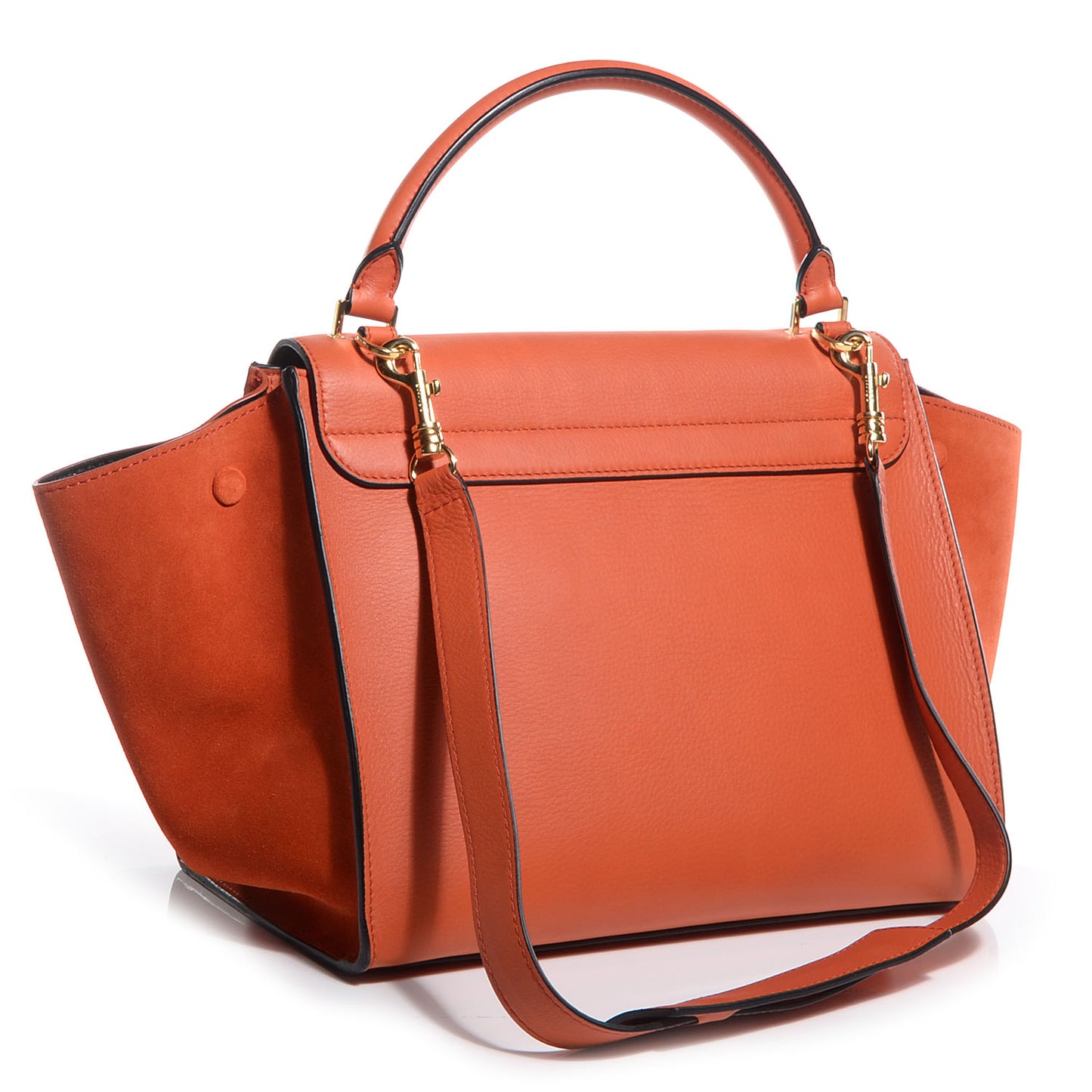 Calfskin Suede Medium Trapeze Orange
