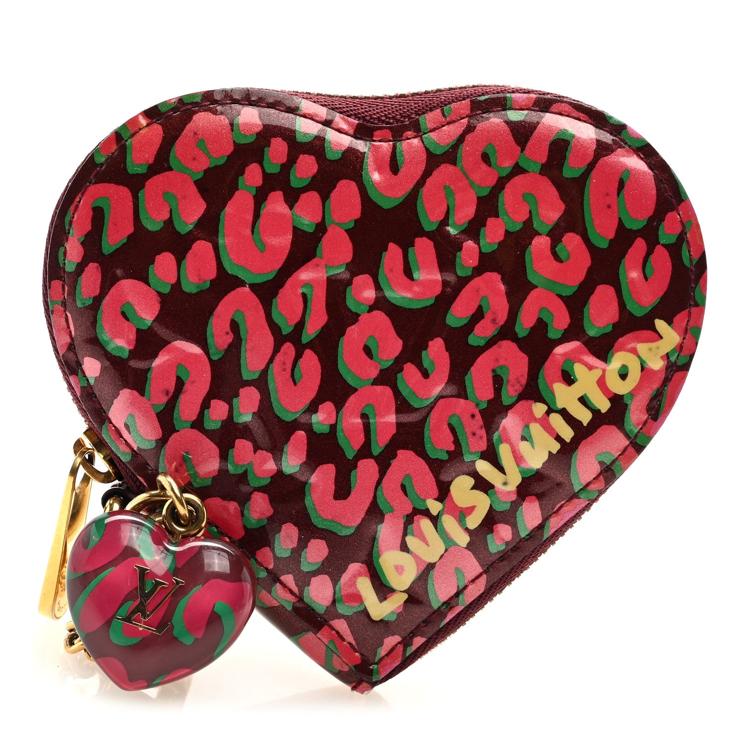 Louis Vuitton Vernis Leopard Coeur Heart Coin Purse Rouge Fauviste 1 of 6