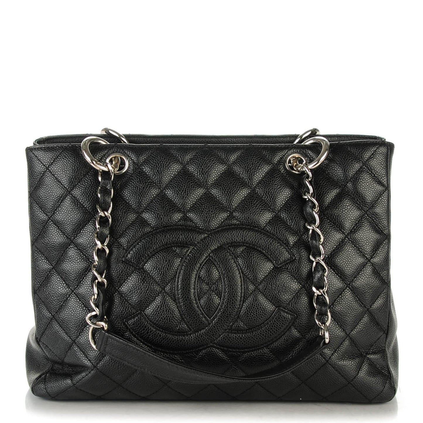 Caviar Quilted Grand Shopping Tote GST Black