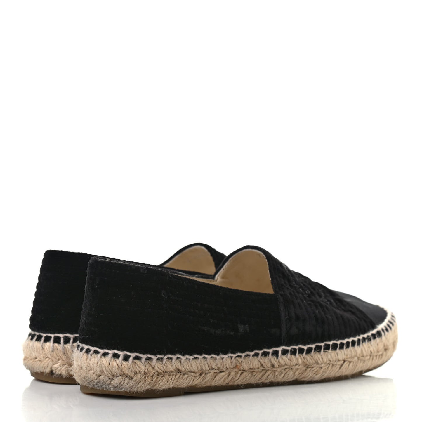Velvet Grosgrain CC Espadrilles 39 Black
