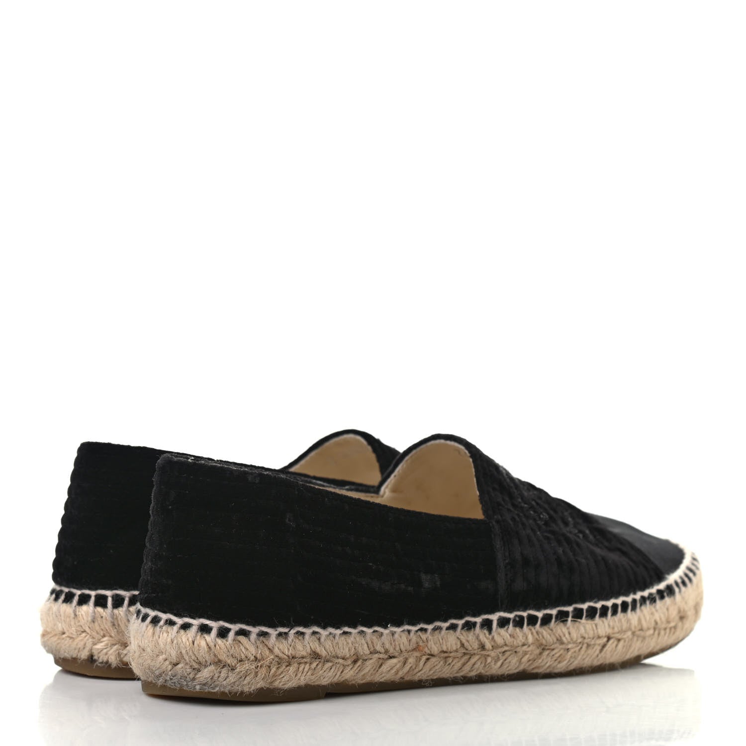 Chanel Velvet Grosgrain CC Espadrilles 39 Black 3 of 4