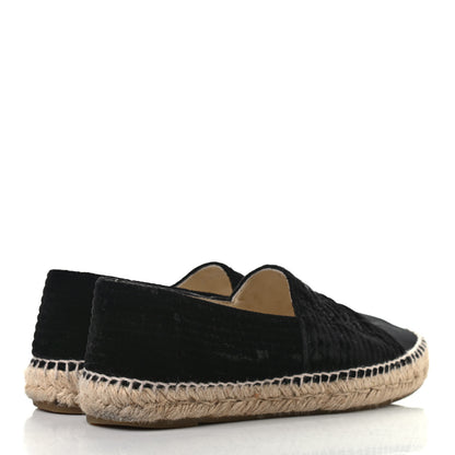 Chanel Velvet Grosgrain CC Espadrilles 39 Black 3 of 4