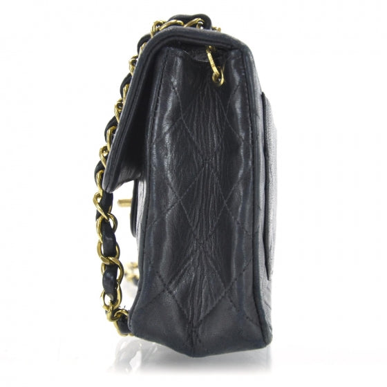 Lambskin Quilted Mini Flap Black