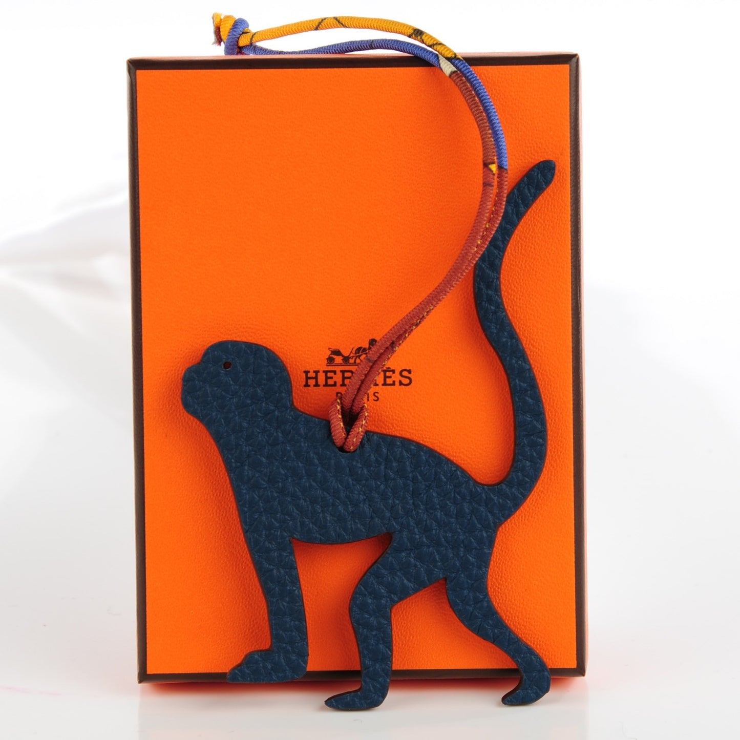 Togo Epsom Petit H Monkey Bag Charm Bleu De Prusse Malachite