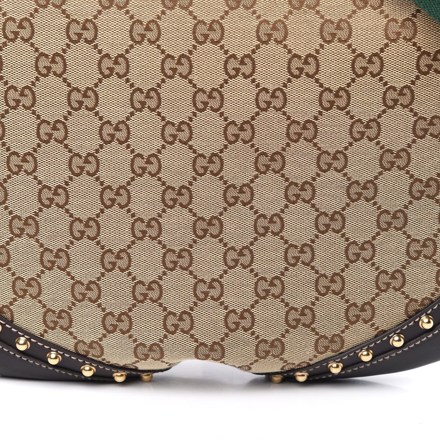 Monogram Web Studded Pelham Shoulder Bag Dark Brown