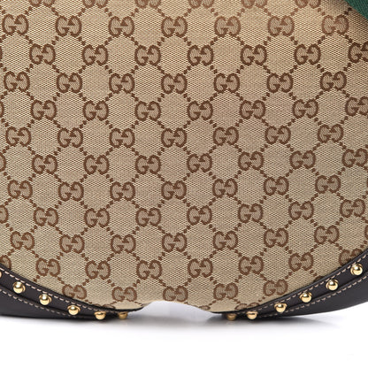 Gucci Monogram Web Studded Pelham Shoulder Bag Dark Brown 10 of 10