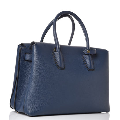 MCM Grained Calfskin Medium Milla Tote Navy 3 of 12