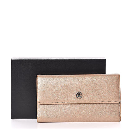 Chanel Metallic Goatskin Large Flap Wallet Gold 16 of 16