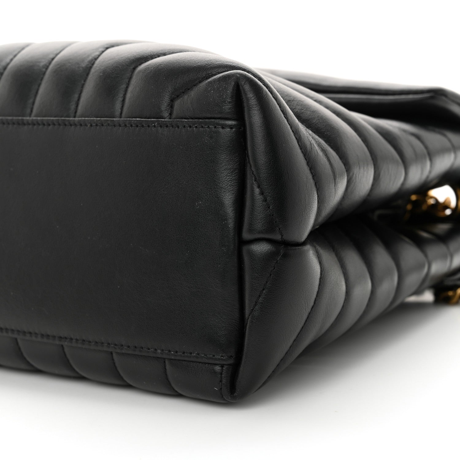 Saint Laurent Calfskin Y Quilted Monogram Medium Loulou Chain Satchel Black 10 of 16
