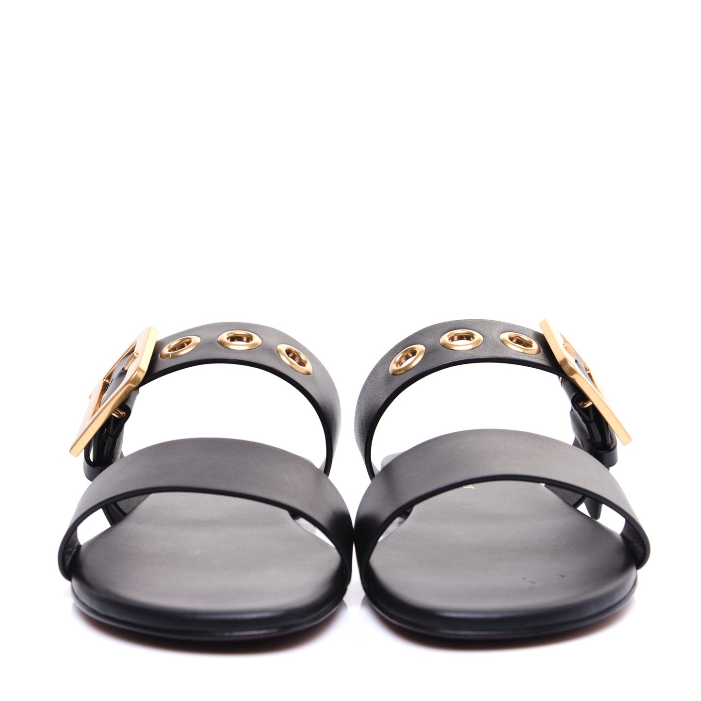 Calfskin D-Dior Slide Flat Sandals 36 Black