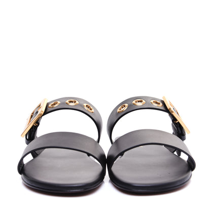 Christian Dior Calfskin D-Dior Slide Flat Sandals 36 Black 2 of 11