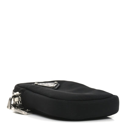 Prada Re-Nylon Pocket Triangle Padded Mini Key Chain Pouch Black 4 of 7