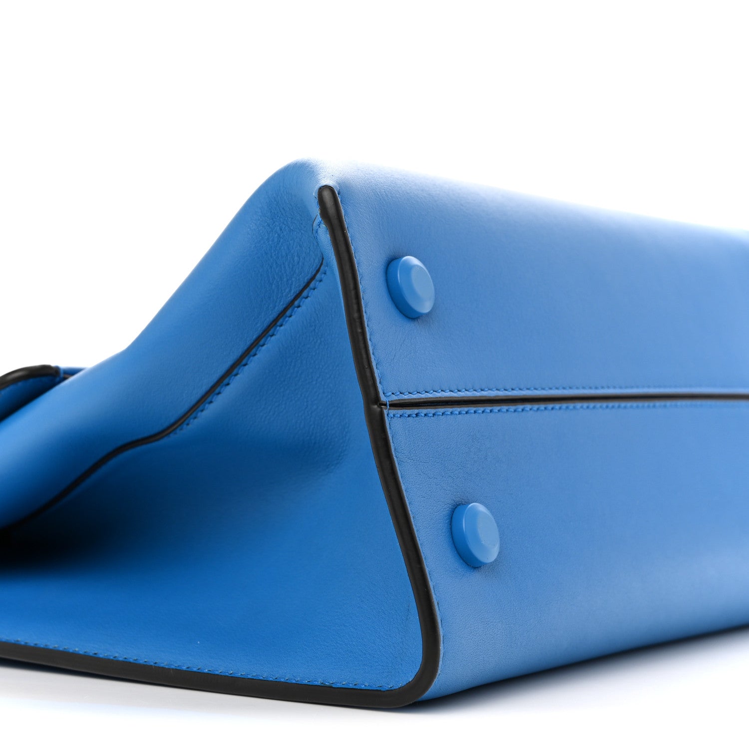 Salvatore Ferragamo Calfskin Gancini Trifolio Top Handle Bag Blue 9 of 12