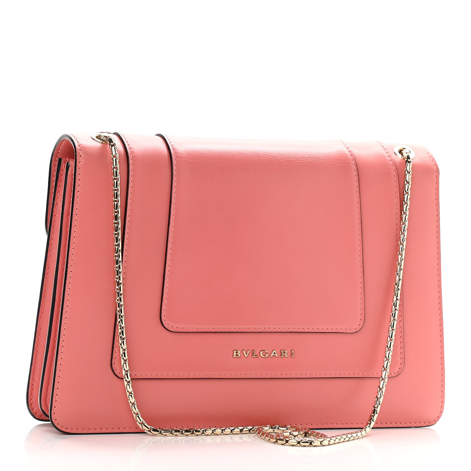 Bulgari Calfskin Serpenti Forever Shoulder Bag Coral 3 of 9