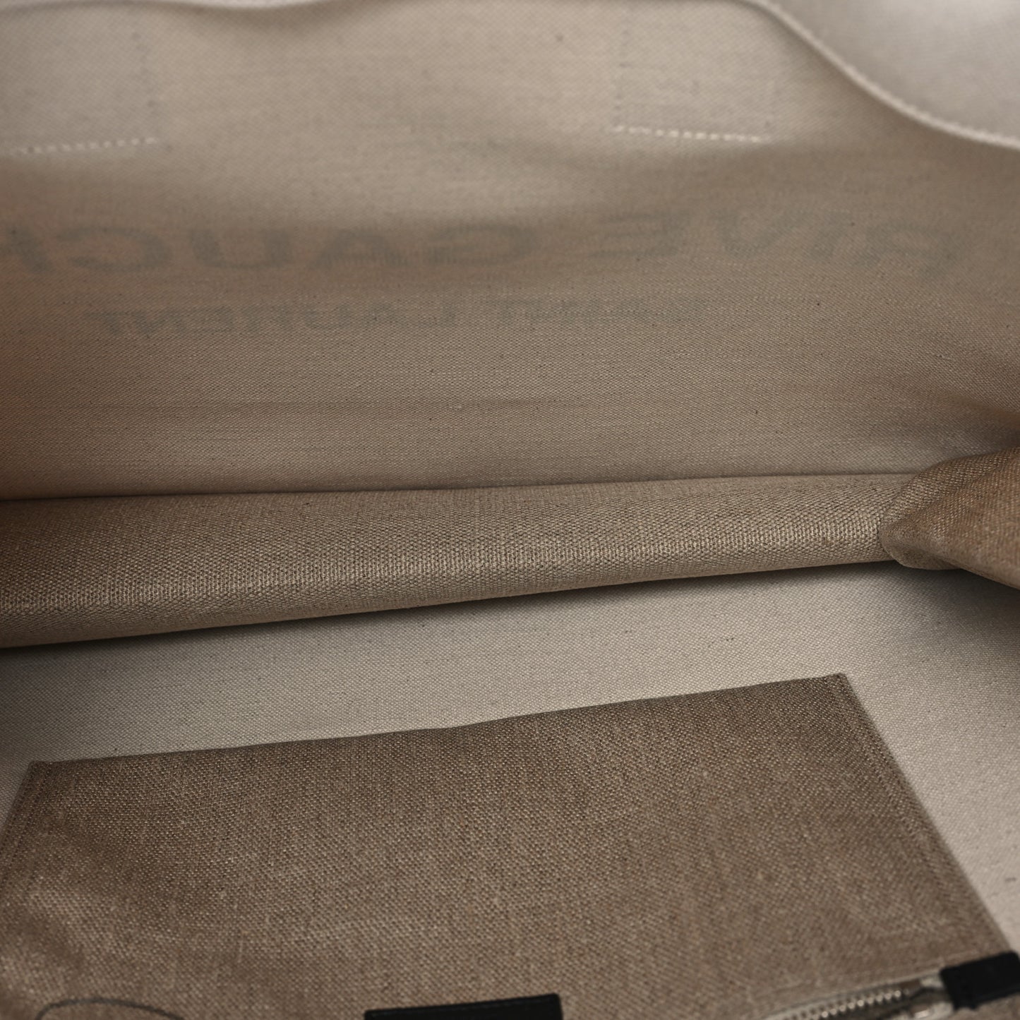 Linen Calfskin Rive Gauche Tote Greggio Natural