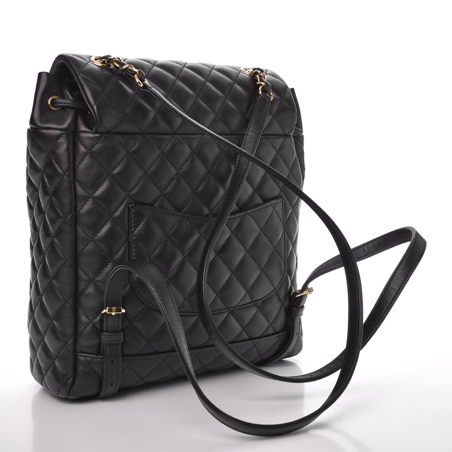 Calfskin Quilted Large Urban Spirit Backpack Black