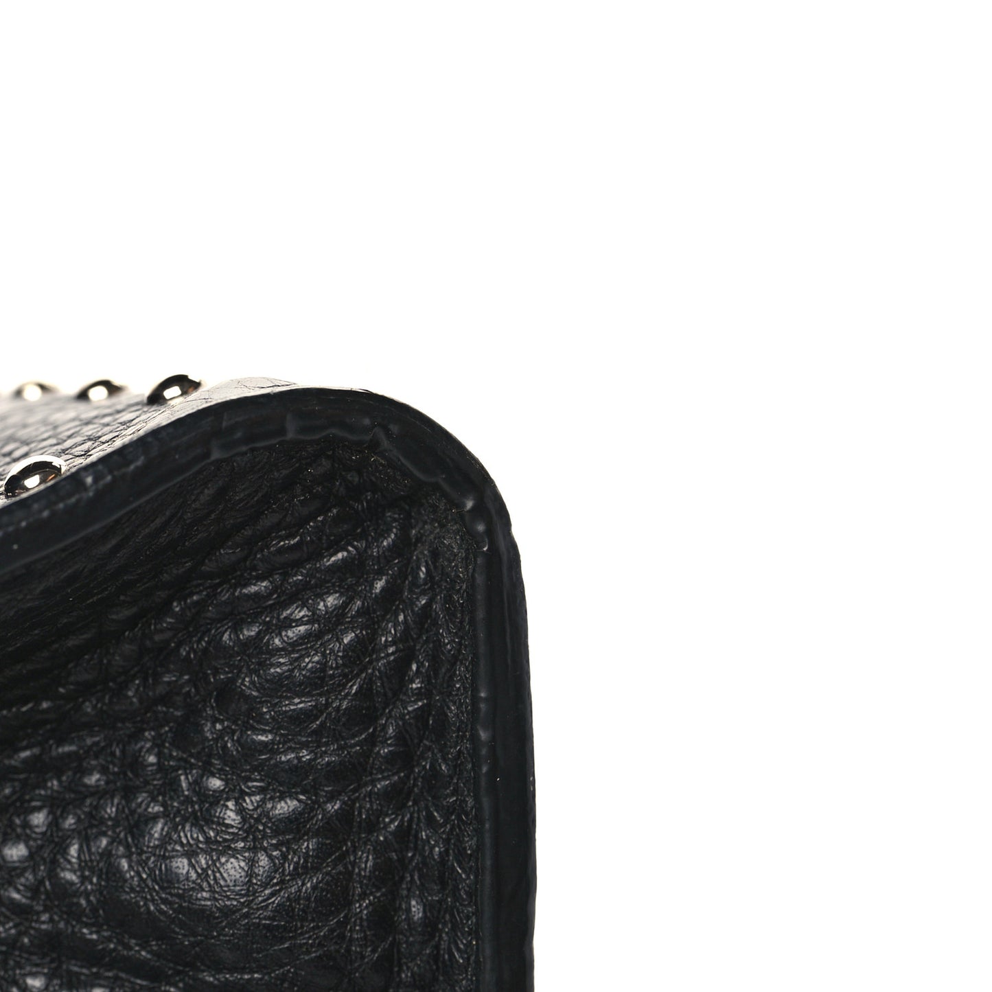 Calfskin Studded Medium Miss Bamboo Shoulder Bag Black