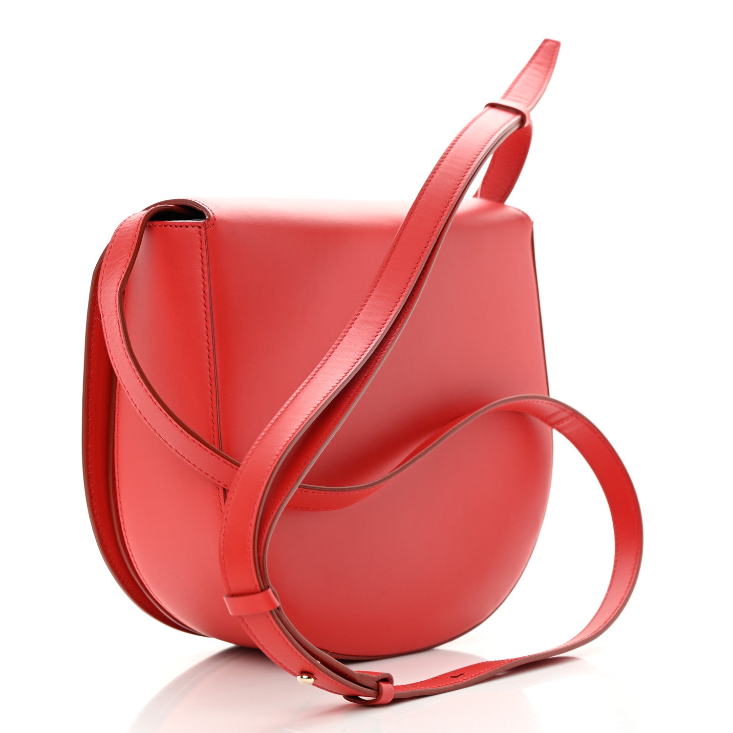 Salvatore Ferragamo Calfskin Large Vela Flap Bag Flame Red 3 of 12