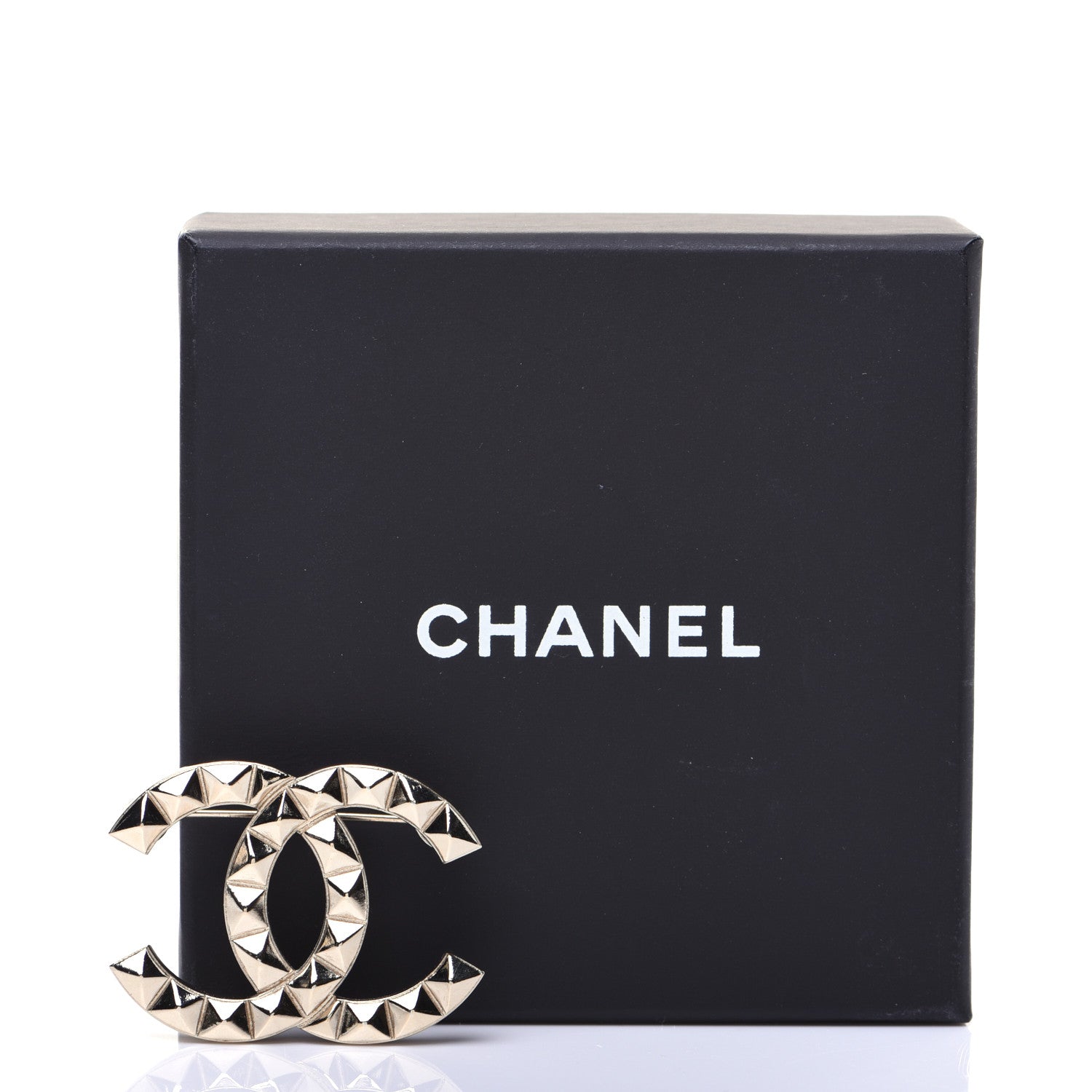 Chanel Studded CC Pin Brooch Gold 7 of 7