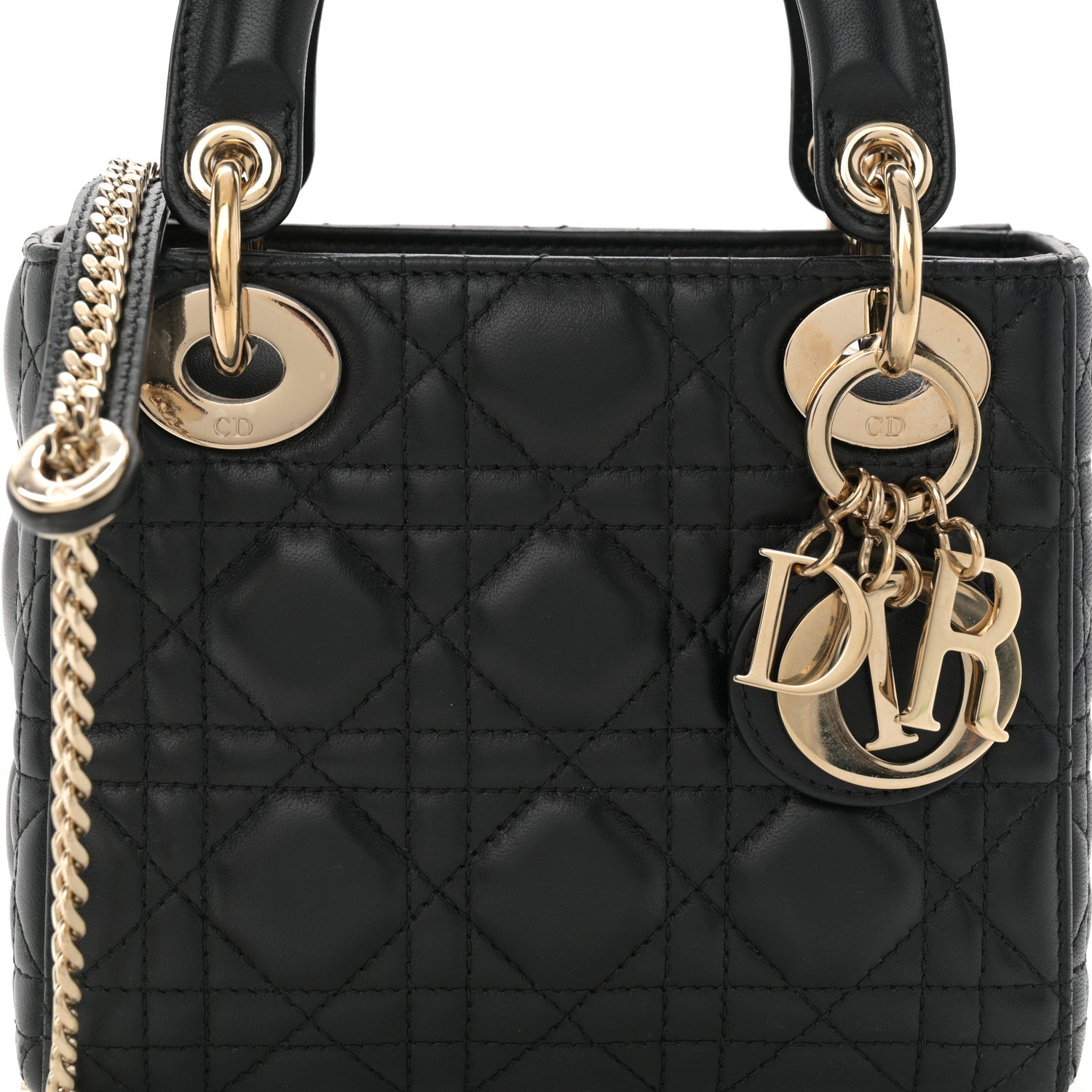 Christian Dior Lambskin Cannage Mini Lady Dior Black 8 of 11