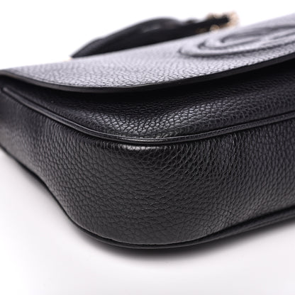 Gucci Pebbled Calfskin Medium Soho Flap Crossbody Black 7 of 9
