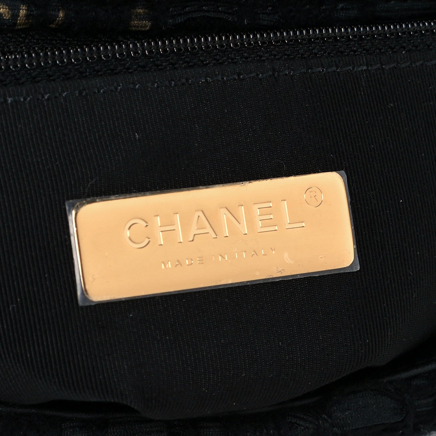 Chanel Tweed Quilted Medium Chanel 19 Flap Black Navy Gold 6 of 12