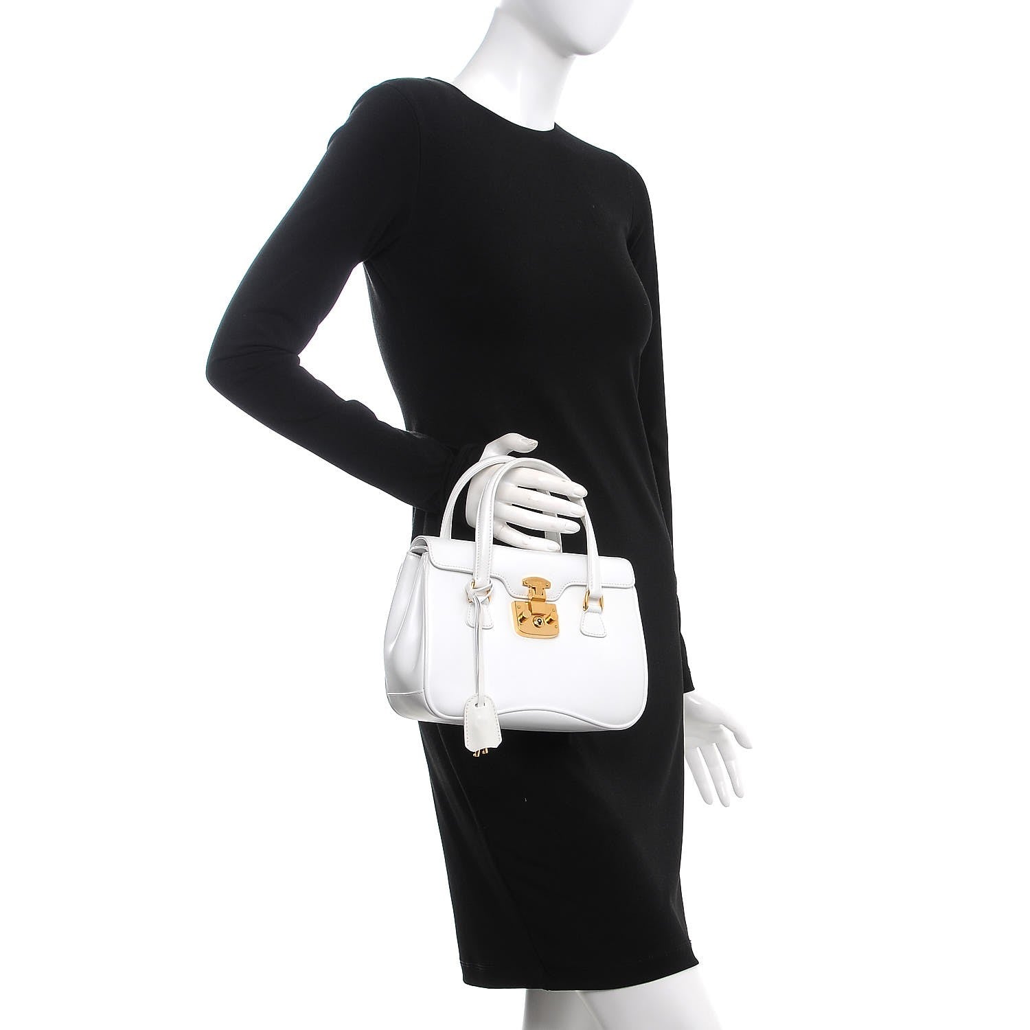 Gucci Regent Calfskin Medium Lady Lock Satchel White 2 of 8