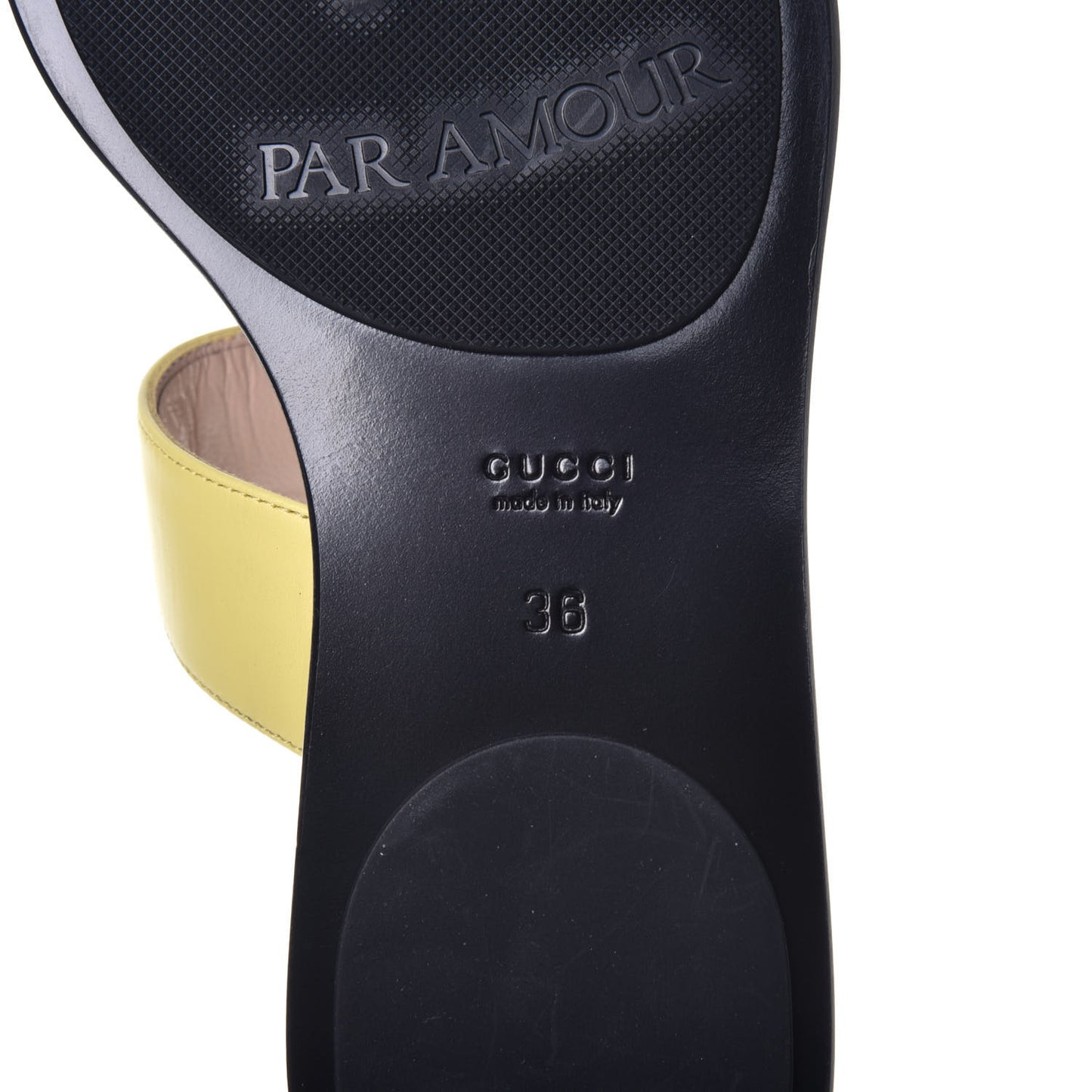 Calfskin GG Marmont Thong Sandals 36 Banana
